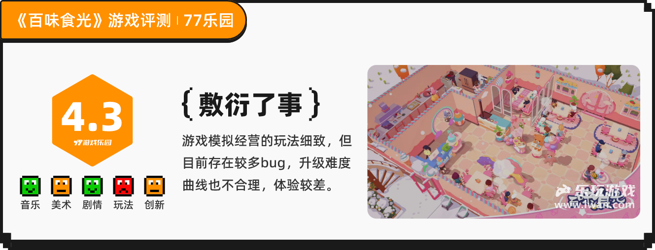 《百味食光》：一款越测bug越多的模拟经营游戏丨乐玩独家测评宣传图27