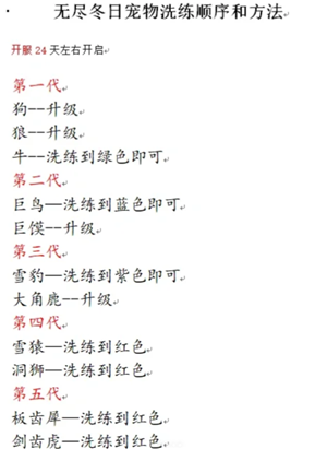 无尽冬日宠物升级顺序 无尽冬日宠物洗练攻略 无尽冬日宠物升级顺序 无尽冬日宠物洗练攻略