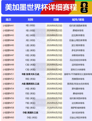 2026年世界杯举办的时间和地点 2026年世界杯赛程